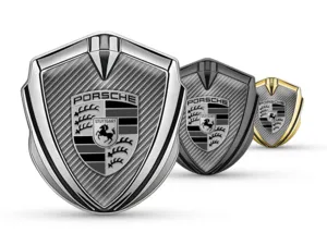 Porsche Insignias de Logo Coche Estilo Tunado Logo Metal Brillo